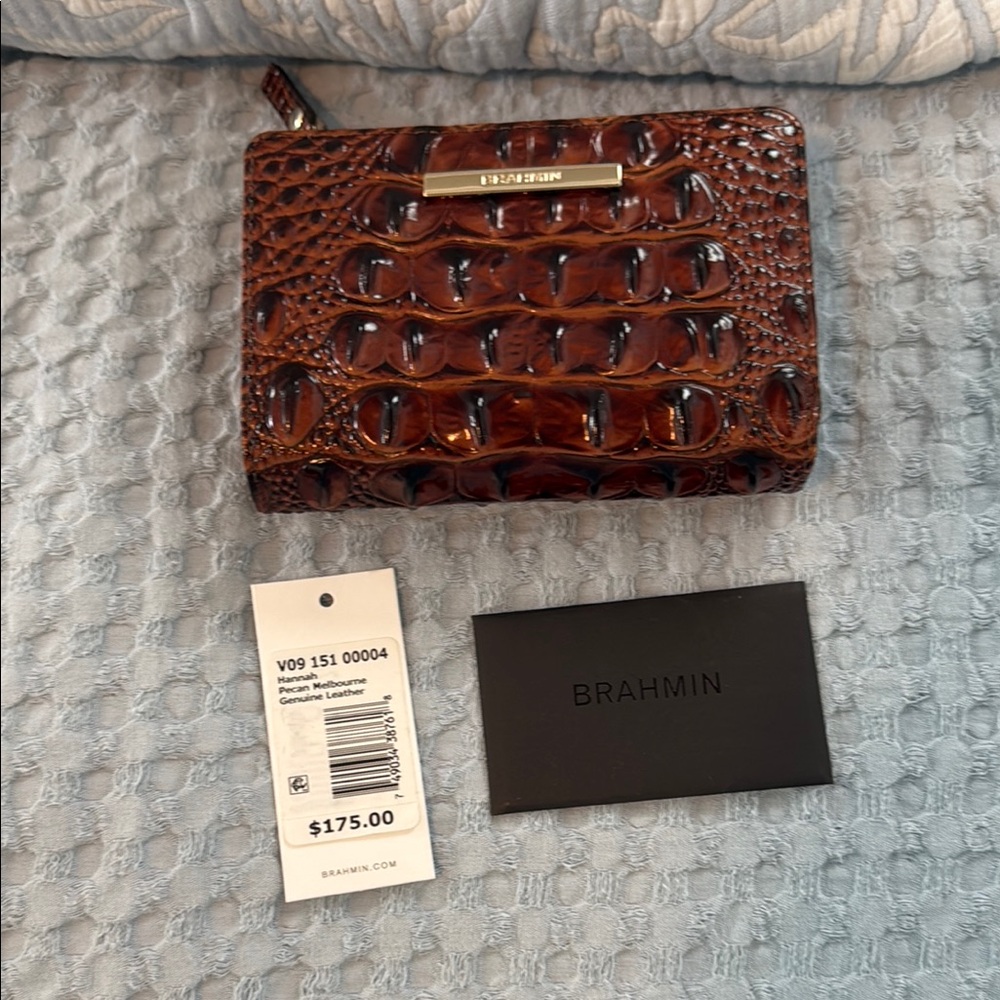 Brahmin Pecan Melbourne Crocodile Embossed Wallet
